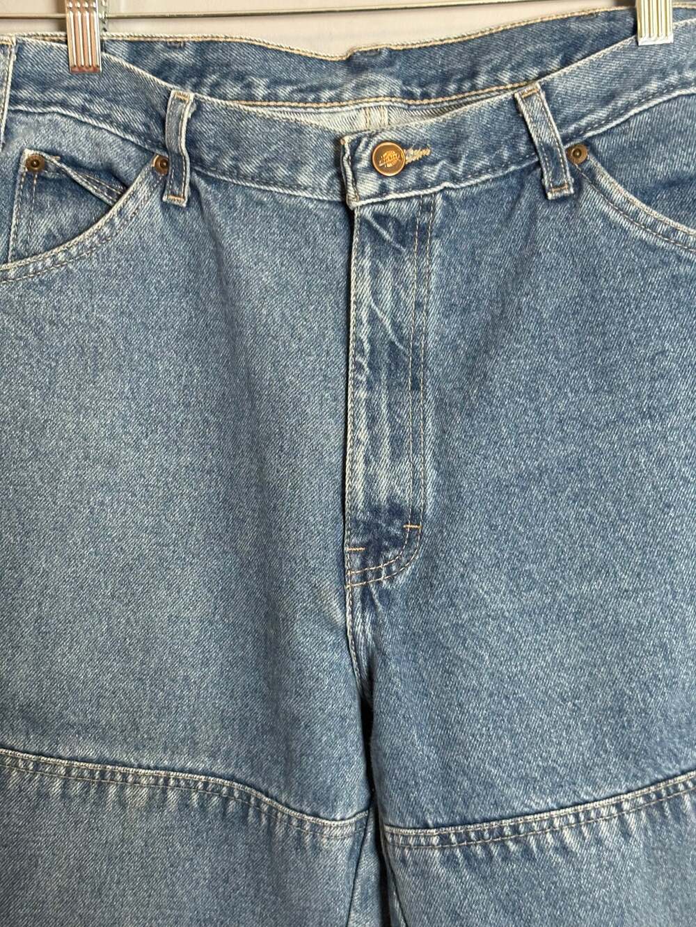 Dickies Mens Carpenter Jeans 36x30 Blue Denim Loose Fit Utility Workwear